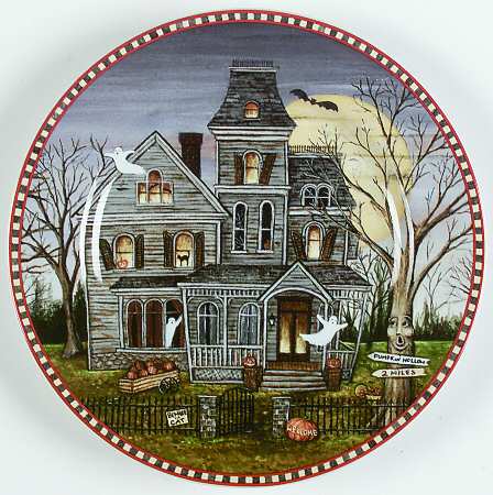 Haunted Hollow Halloween (Decal) Dessert/Pie Plate