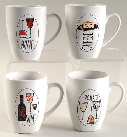 Wine & Cheese Mug - Set of 4