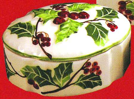 Holly Berries Rectangular Box with Lid