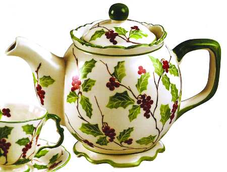 Holly Berries Teapot & Lid