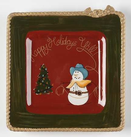 Happy Trails Holiday Square Salad Plate