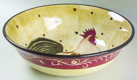 Farmhouse Rooster 11" Large Salad Serving Bowl