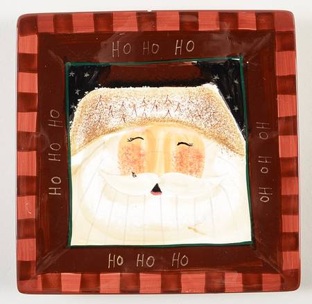 Santa's Portraits Square Salad Plate