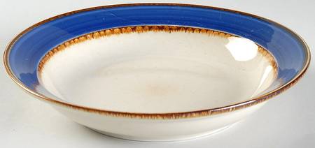 Rainbow Blue Rim Soup Bowl