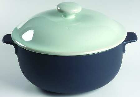 Sensations Blue 4 Quart Round Covered Casserole