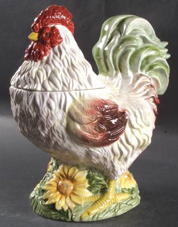 Chanticleer Figural Cookie Jar & Lid