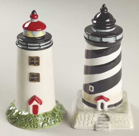 Nantucket Shoreline (Decal) Figural Salt & Pepper Set