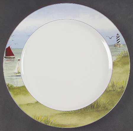 Nantucket Shoreline (Decal) 12" Chop Plate (Round Platter)