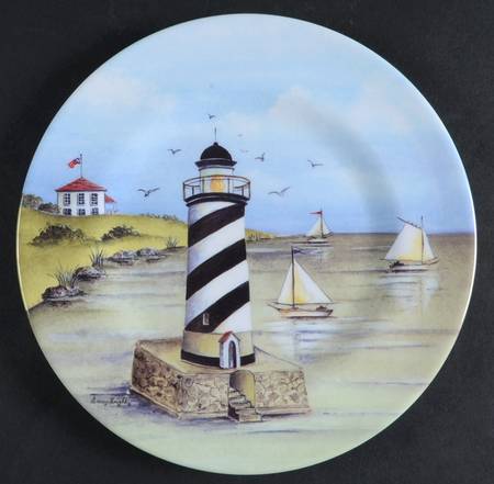 Nantucket Shoreline (Decal) Melamine Salad Plate