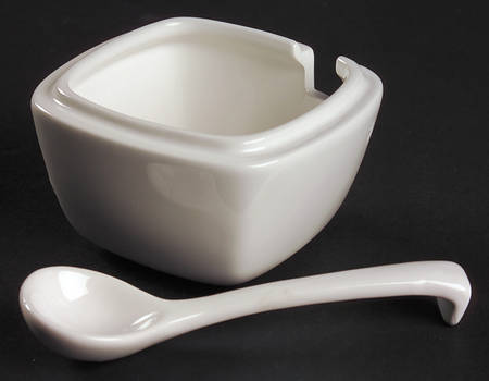 Compose White Stackable Open Sugar Bowl