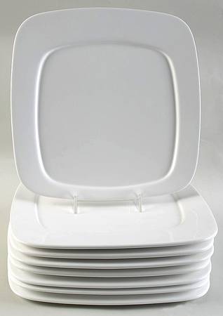 Compose White Dinner Plate - Set of 8