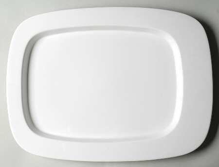 Compose White 20" Rectangular Serving Platter