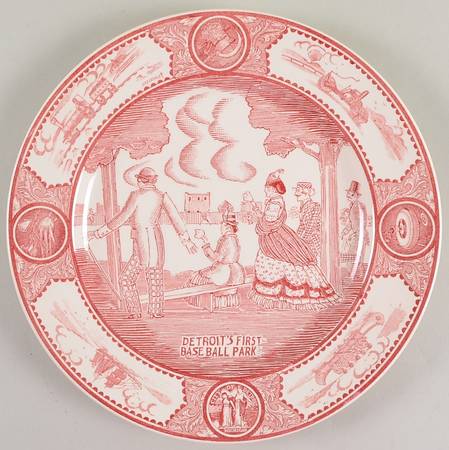 Historical Scenes of Early Detroit Pink by Spode