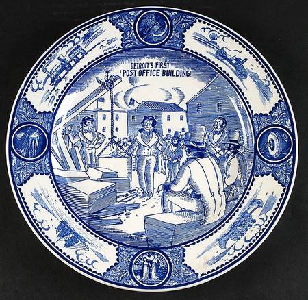 Historical Scenes of Early Detroit Blue by Spode