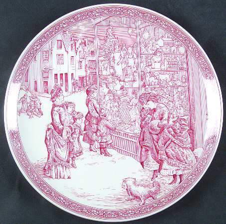 Victorian Annual Christmas Pink 1998 Annual Christmas Plate
