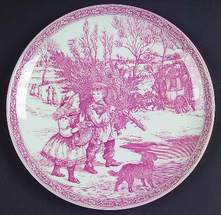 Victorian Annual Christmas Pink 1995 Annual Christmas Plate