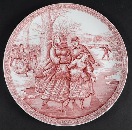 Victorian Annual Christmas Pink 1996 Annual Christmas Plate