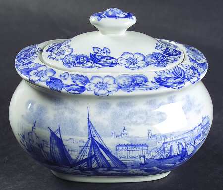 Old Salem (Blue Room Collection) Sugar Bowl & Lid