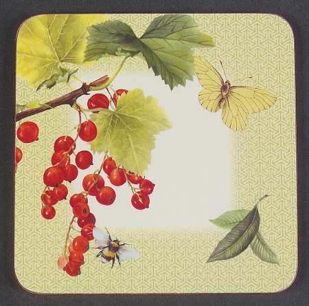 Fruit Haven Square Corkback Coaster