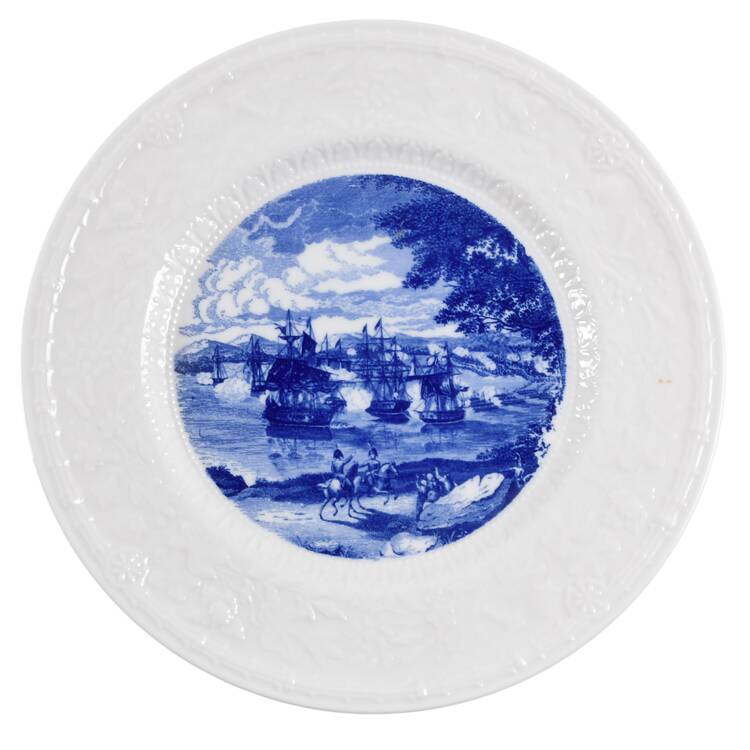 American Legion Auxiliary Blue Dinner Plate