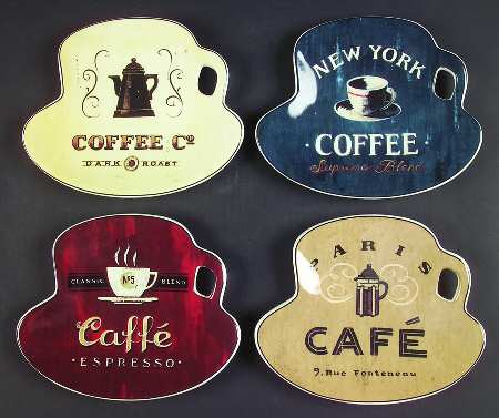 Coffee Break Canape Plate - Set of 4 Motifs