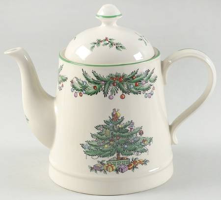 Christmas Tree Garland Teapot & Lid