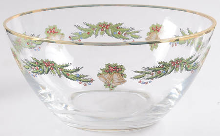 Christmas Tree Garland 9" Glassware Salad Bowl