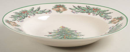 Christmas Tree Garland 9" Individual Pasta Bowl
