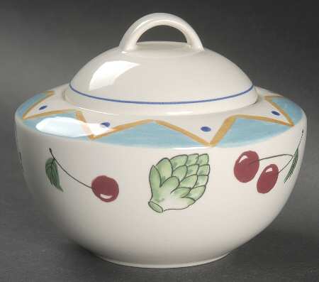 Ocean Collage Sugar Bowl & Lid