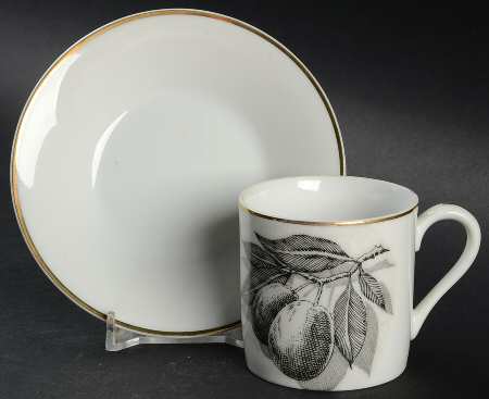 Golden Fruit Flat Demitasse Cup & Saucer Set
