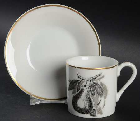 Golden Fruit Flat Demitasse Cup & Saucer Set