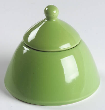 Hopscotch Green Sugar Bowl & Lid