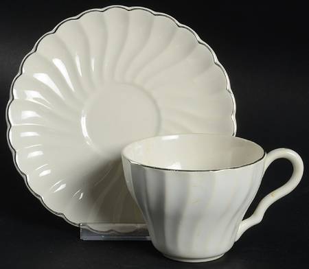 Platinum Tiara Flat Cup & Saucer Set