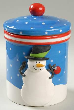 Cherry Snowman 5" Storage Jar & Lid