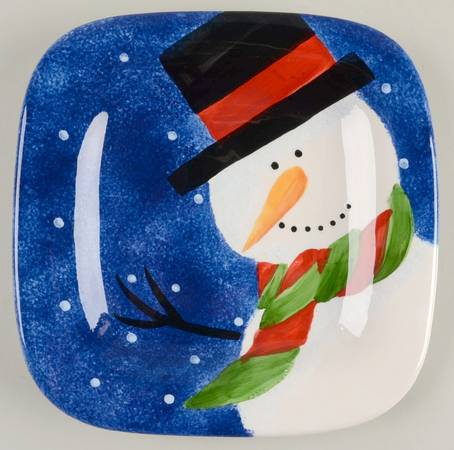 Snowy Day Square Luncheon Plate