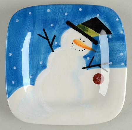 Snowy Day Square Luncheon Plate