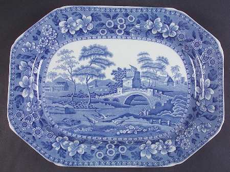 Tower Blue (Light Blue) 16" Oval Serving Platter