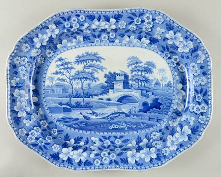 Tower Blue (Light Blue) 22" Oval Serving Platter