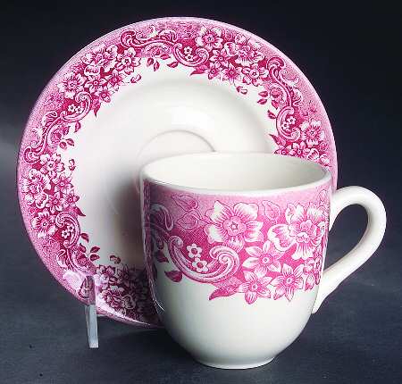 17th Century Red Flat Cup & Saucer Set