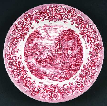 17th Century Red Salad Plate