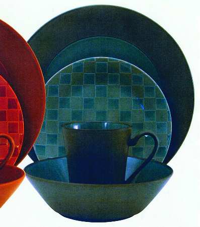 Checkers Green Dinner Plate