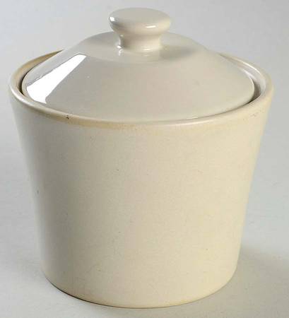 Checkers Cream Sugar Bowl & Lid
