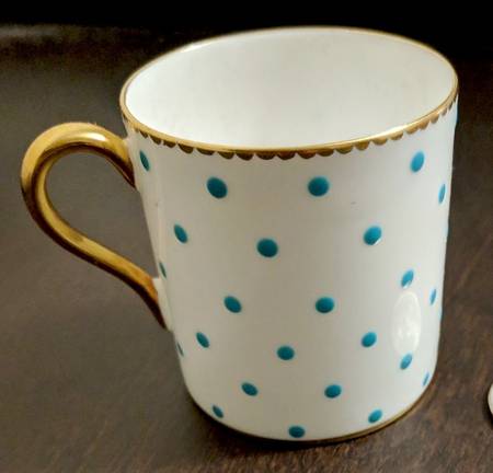 Polka Dot Turquoise Flat Demitasse Cup