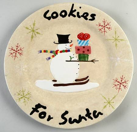 Snowmates Cream "Cookies for Santa" Plate