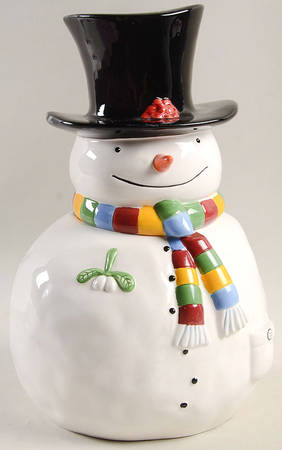 Snowmates Cream Figural Cookie Jar & Lid by Sakura