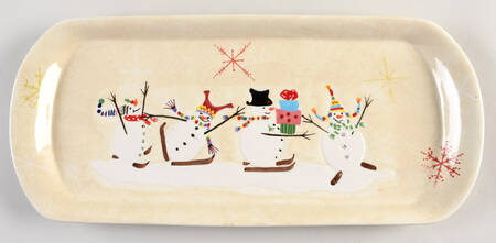 Snowmates Cream 15" Rectangular Treat Tray