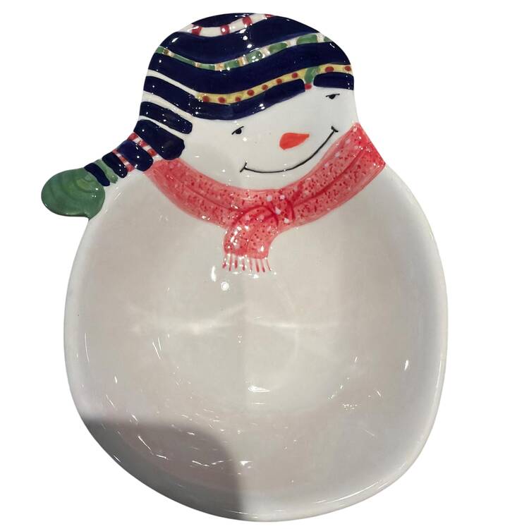 Snowmates Cream Figural Open Candy Dish