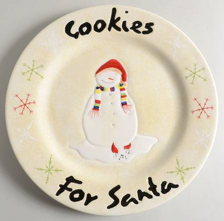 Snowmates Cream "Cookies for Santa" Plate