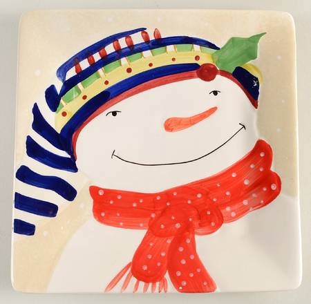 Snowmates Cream Square Salad Plate