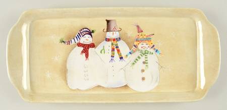 Snowmates Cream 15" Rectangular Treat Tray